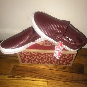 Red Moto Leather Vans
